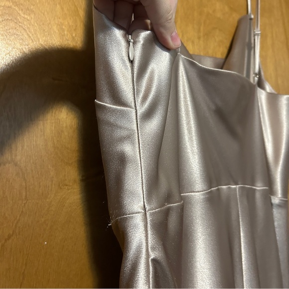 BIRDY GREY Lisa Satin Maxi Gown / Dress Neutral Champagne Sz L Wedding Formal - Picture 11 of 14